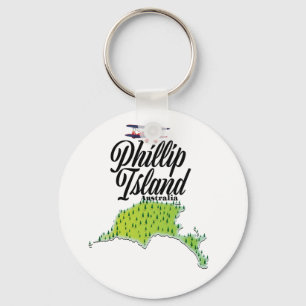 Phillip Island Australië kaart Sleutelhanger