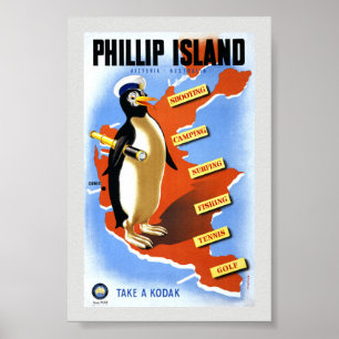 Phillip Island Victoria Australië Vintage Poster