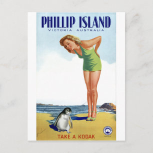 Phillip Victoria Australia Vintage Poster Briefkaart