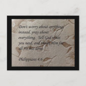 Phillipians 4:6 carte postale de scripture (Devant)