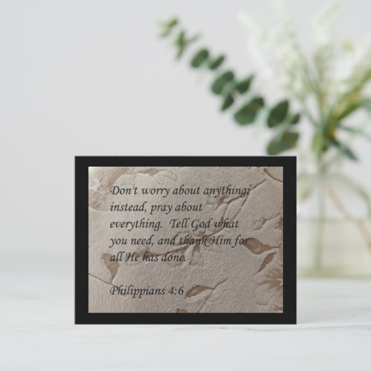 Phillipians 4:6 scriptpost kaart (Staand voorkant)