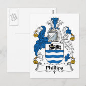 Phillips Family Crest Briefkaart (Voorkant / Achterkant)