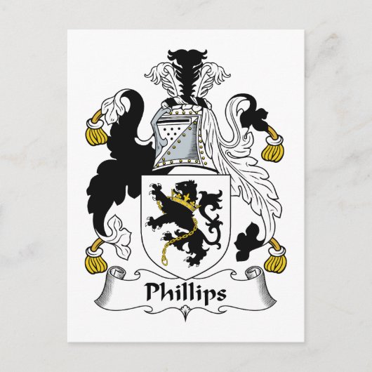 Phillips Family Crest Briefkaart (Voorkant)