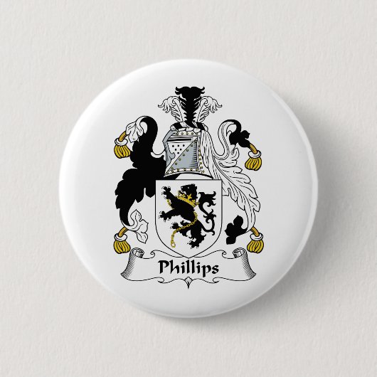 Phillips Family Crest Ronde Button 5,7 Cm (Voorkant)