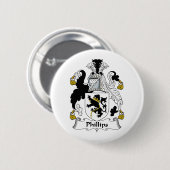 Phillips Family Crest Ronde Button 5,7 Cm (Voorkant /achterkant)