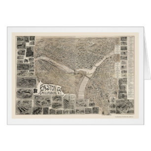 Phillipsburg, NJ et Easton, carte panoramique de