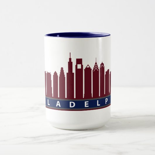 Philly 2019 Skyline Mok in Maroon (Midden)