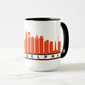 Philly 2019 Skyline Mok in Oranje en zwart (Voorkant rechts)