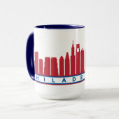 Philly 2019 Skyline Mok in Red White en Blue (Voorkant links)