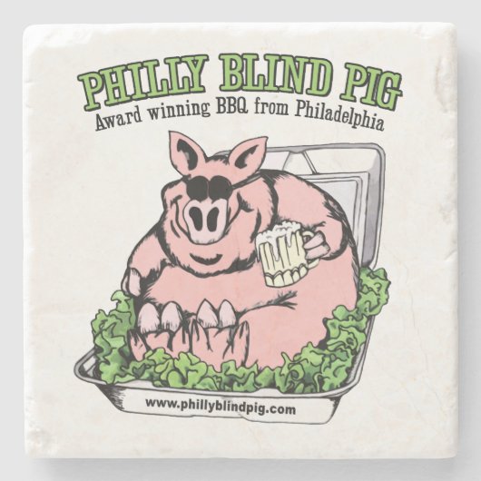 Philly Blind Pig BBQ Stenen Onderzetter (Voorkant)
