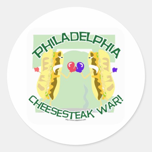 Philly Cheesteak-oorlog Ronde Sticker (Voorkant)
