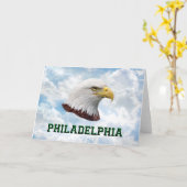 Philly Eagle - Carte de voeux horizontale (Fleur jaune)