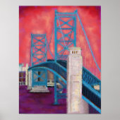 Philly Impressions (Ben Franklin Bridge in Dusk) Poster (Voorkant)