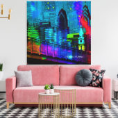 Philly in de nacht canvas afdruk (Insitu (Woonkamer))