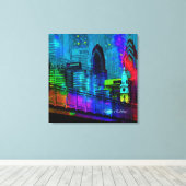 Philly in de nacht canvas afdruk (Insitu (Houten vloer))