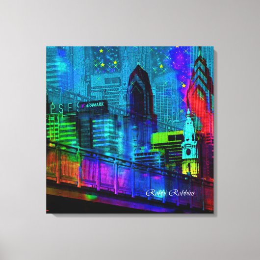 Philly in de nacht canvas afdruk (Voorkant)