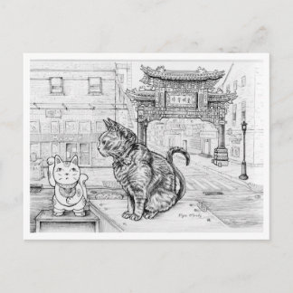 Philly Kat in Chinatown Briefkaart