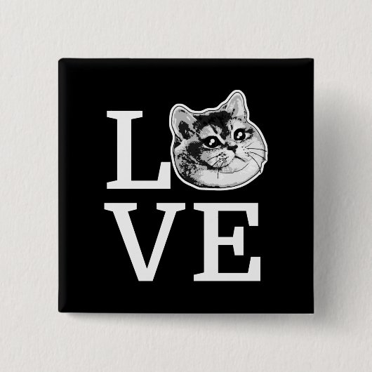 Philly Love Cat Vierkante Button 5,1 Cm (Voorkant)