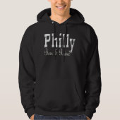 Philly né & élevé sweat - shirt à capuche noir. (Devant)