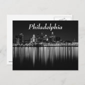 Philly night b/w briefkaart (Voorkant / Achterkant)