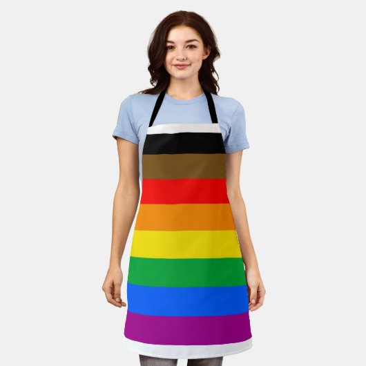 Philly Rainbow Pride Flag Schort (Gedragen)