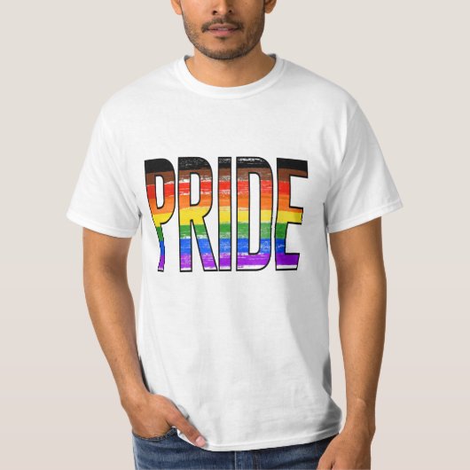 Philly Rainbow Pride Waving Flag T-Shirt (Voorkant)