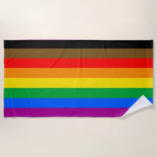 Philly Regenboog Pride Vlag Strandlaken (Voorkant)