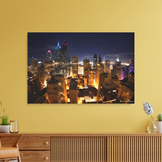 Philly Skyline Canvas Afdruk (Insitu (Woonkamer))