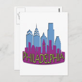 Philly Skyline newwave cool Briefkaart (Voorkant / Achterkant)