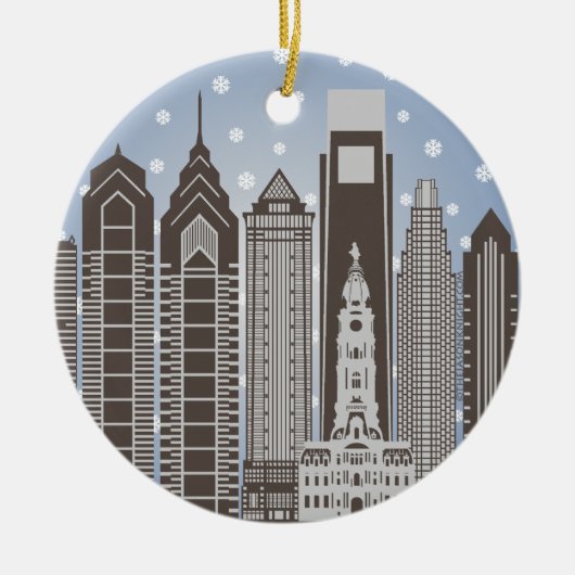 Philly Snowflakes Keramisch Ornament (Voorkant)