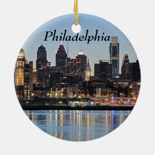 Philly sunset keramisch ornament (Achterkant)
