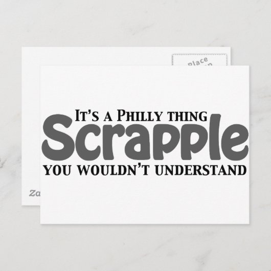 Philly Thding scrapple Briefkaart (Voorkant / Achterkant)