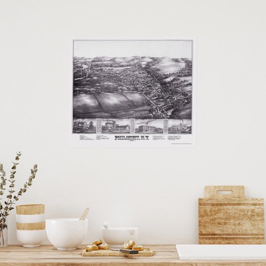 Philmont, NY Panoramic Map - 1881 Poster (Keuken)