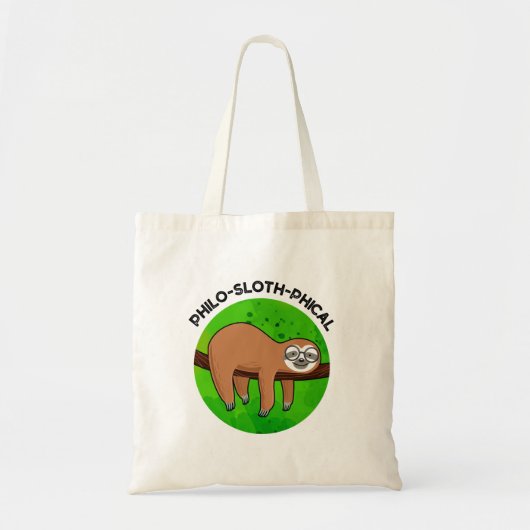 Philo-sloth-graphic Funny Animal Sloth Pun Tote Bag (Voorkant)