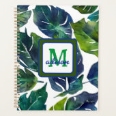 Philodendron vert et bleu du feuillage Monogramme (Devant)
