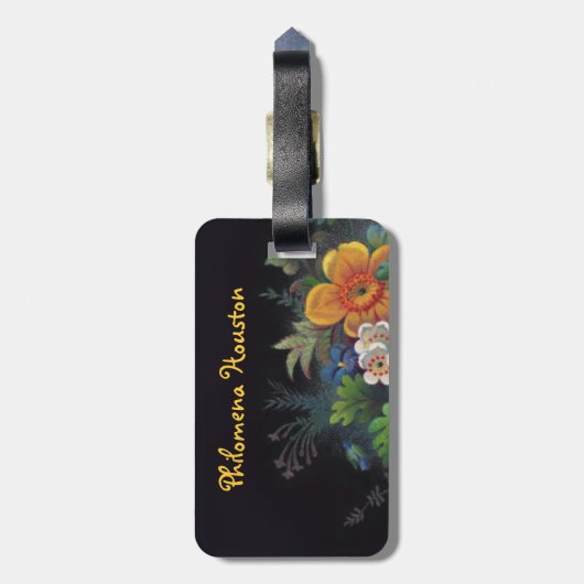 Philomena Victoriaans Bouquet Bagagelabel (Achterkant verticaal)