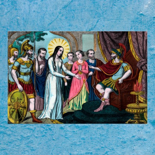 Philomena wordt berecht voor keizer Diocletianus Poster