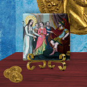 Philomena wordt berecht voor keizer Diocletianus Tegeltje