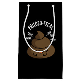Philosop-fecal Funny Poop Pun Dark BG Klein Cadeauzakje