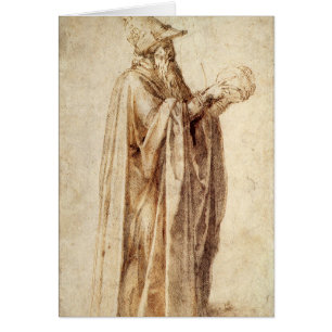 Philosophe grec avec crâne humain de Michel-Ange