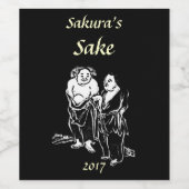 Philosophée poète asiatique Étiquette de vin noir  (Étiquettes simples)