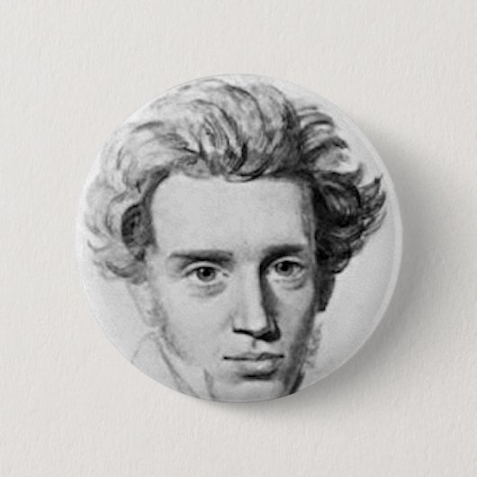 Philosopher Soren Kierkegaard Ronde Button 5,7 Cm (Voorkant)