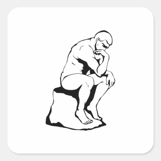 Philosopher Thinker Vierkante Sticker (Voorkant)
