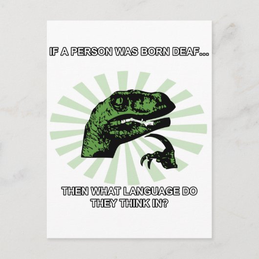 Philosoraptor Deaf Language Briefkaart (Voorkant)