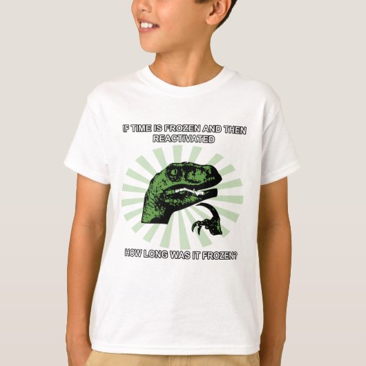 Philosoraptor Time T-shirt (Voorkant)