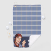 Phil's Golf Towel - blauw plaid Golfhanddoek (Insitu)