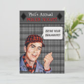 Phil's Retro Poker Night Invite Kaart (Staand voorkant)