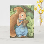 Phineas Nut - Carte de voeux d'écureuil (Fleur jaune)