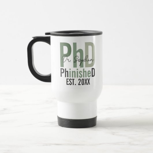 PhinisheD Custom PhD Afstuderen Gift Reisbeker (Links)