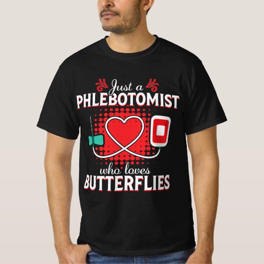 Phlebotomis Butterfly Needle Funny Phlebotomy Gift T-shirt (Voorkant)